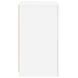 Side Cabinet with LED Lights White Engineered Wood