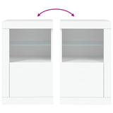 Side Cabinet with LED Lights White Engineered Wood - Extra Image