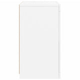 Side Cabinets with LED Lights 2 pcs White Engineered Wood