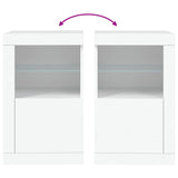 Side Cabinets with LED Lights 2 pcs White Engineered Wood - Extra Image