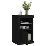 Side Cabinets with LED Lights 2 pcs Black Engineered Wood - Top-Down View