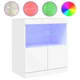 Sideboard with LED Lights White 60x37x67 cm - Front View