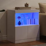 Sideboard with LED Lights White 60x37x67 cm - Top-Down View