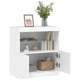 Sideboard with LED Lights White 60x37x67 cm - 45-Degree Angle