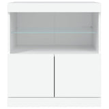 Sideboard with LED Lights White 60x37x67 cm - Rear View