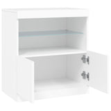 Sideboard with LED Lights White 60x37x67 cm - Close-Up Angle