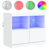 Sideboard with LED Lights White 81x37x67 cm - Front View