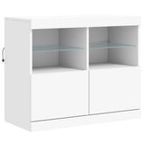 Sideboard with LED Lights White 81x37x67 cm - Side View