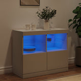 Sideboard with LED Lights White 81x37x67 cm - Top-Down View
