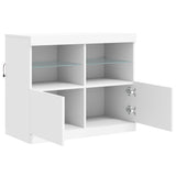 Sideboard with LED Lights White 81x37x67 cm - Close-Up Angle