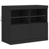 Sideboard with LED Lights Black 81x37x67 cm