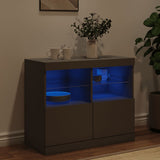 Sideboard with LED Lights Black 81x37x67 cm - Top-Down View