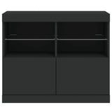 Sideboard with LED Lights Black 81x37x67 cm