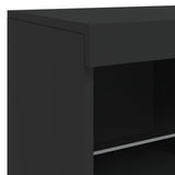 Sideboard with LED Lights Black 81x37x67 cm