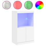 Sideboard with LED Lights White 60.5x37x100 cm - Front View