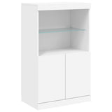 Sideboard with LED Lights White 60.5x37x100 cm - Side View