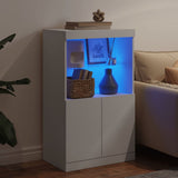 Sideboard with LED Lights White 60.5x37x100 cm - Top-Down View
