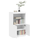 Sideboard with LED Lights White 60.5x37x100 cm - 45-Degree Angle