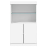 Sideboard with LED Lights White 60.5x37x100 cm - Rear View