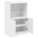 Sideboard with LED Lights White 60.5x37x100 cm - Close-Up Angle