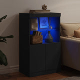 Sideboard with LED Lights Black 60.5x37x100 cm - Top-Down View