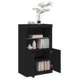 Sideboard with LED Lights Black 60.5x37x100 cm - 45-Degree Angle