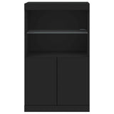 Sideboard with LED Lights Black 60.5x37x100 cm - Rear View