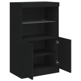 Sideboard with LED Lights Black 60.5x37x100 cm - Close-Up Angle