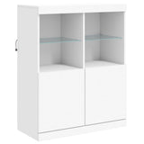 Sideboard with LED Lights White 81x37x100 cm - Side View