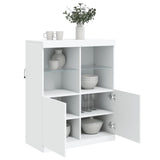 Sideboard with LED Lights White 81x37x100 cm - 45-Degree Angle