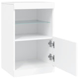 Sideboard with LED Lights White 41x37x67 cm - Close-Up Angle