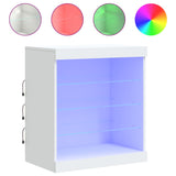 Sideboard with LED Lights White 60.5x37x67 cm - Front View