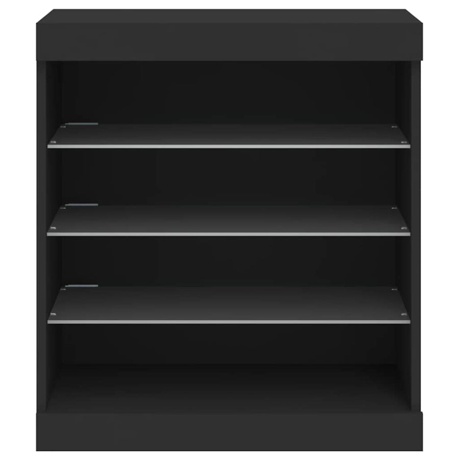 Sideboard with LED Lights Black 60.5x37x67 cm