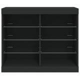 Sideboard with LED Lights Black 81x37x67 cm