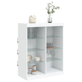 Sideboard with LED Lights White 81x37x100 cm - 45-Degree Angle