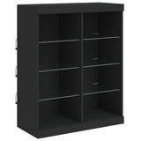 Sideboard with LED Lights Black 81x37x100 cm - Side View