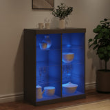 Sideboard with LED Lights Black 81x37x100 cm