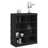 Sideboard with LED Lights Black 81x37x100 cm - 45-Degree Angle