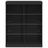 Sideboard with LED Lights Black 81x37x100 cm - Rear View