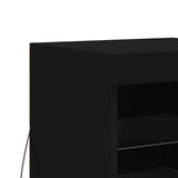 Sideboard with LED Lights Black 41x37x67 cm - Low Angle