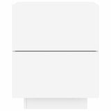 Bedside Cabinets with LED Lights 2 pcs White Engineered Wood