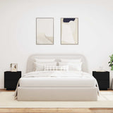 Bedside Cabinets with LED Lights 2 pcs Black Engineered Wood - Side View