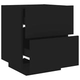 Bedside Cabinets with LED Lights 2 pcs Black Engineered Wood - Close-Up Angle