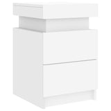 Bedside Cabinet with LED Lights White 35x39x55 cm - Top-Down View