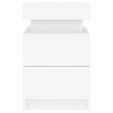Bedside Cabinet with LED Lights White 35x39x55 cm