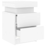 Bedside Cabinets with LED Lights 2 pcs White 35x39x55 cm - Rear View