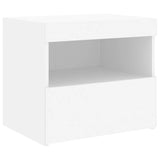 Bedside Cabinet with LED Lights White 50x40x45 cm - Rear View