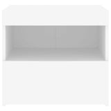 Bedside Cabinet with LED Lights White 50x40x45 cm