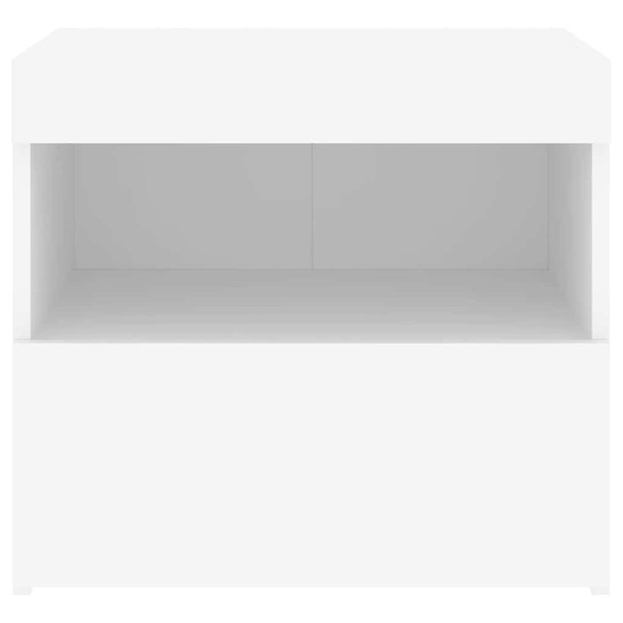 Bedside Cabinet with LED Lights White 50x40x45 cm