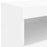 Bedside Cabinet with LED Lights White 50x40x45 cm
